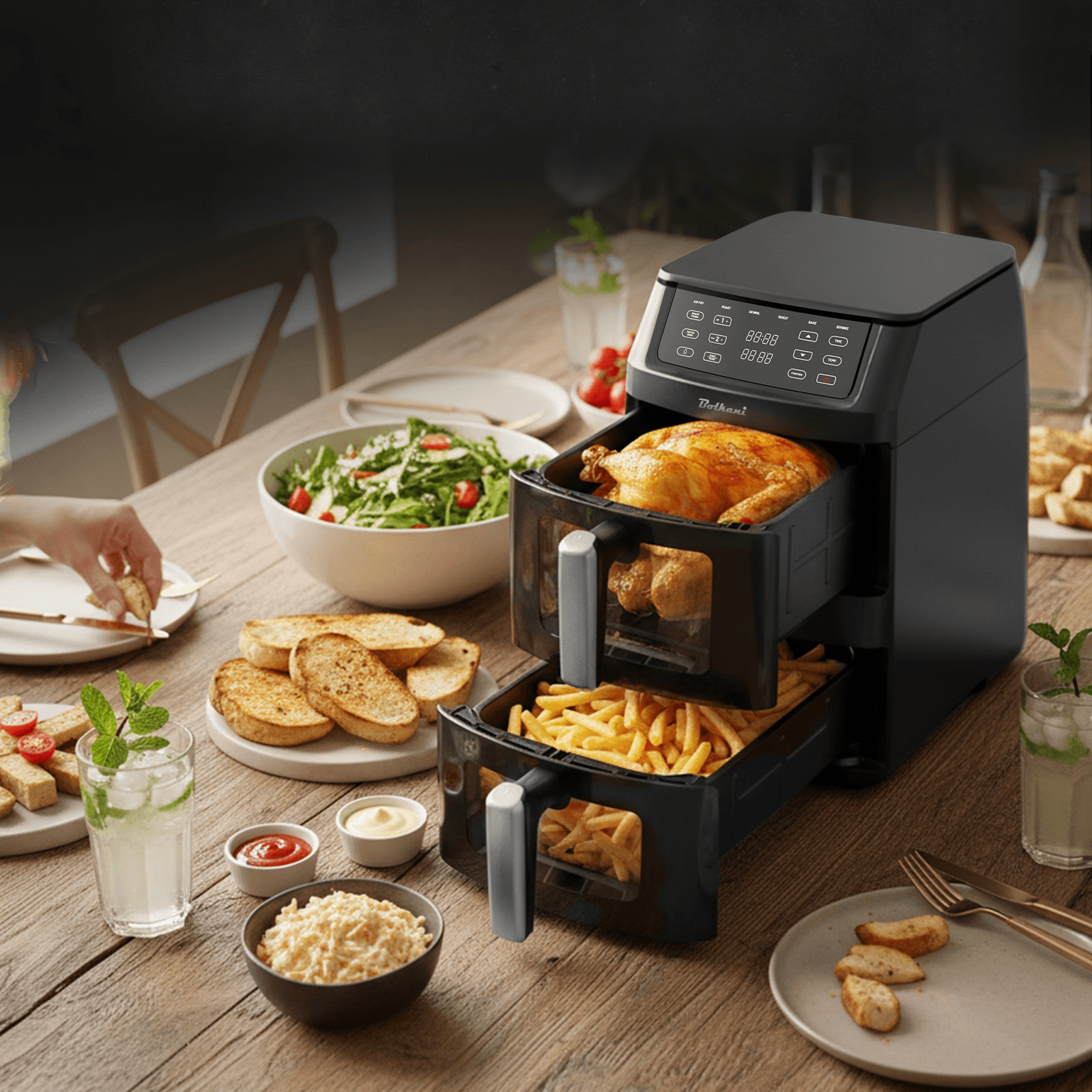Premium Airfryer – Gesund genießen mit 85% weniger Fett | Bolkani