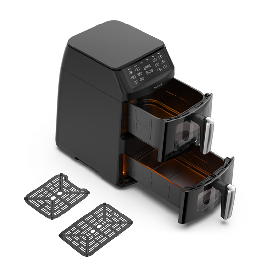 Bolkani Double Stack Air Fryer 11 L – 2 Chambers, 2500 W, Dual Interior Lighting