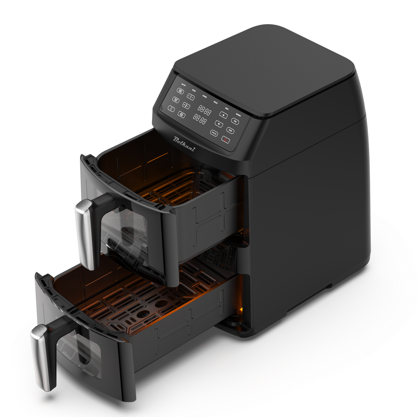 Bolkani Double Stack Air Fryer 11 L – 2 Chambers, 2500 W, Dual Interior Lighting