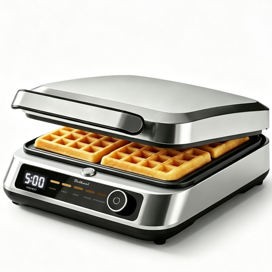 Bolkani Piastra per Waffle Digitale 4 Waffle, 1400W Antiaderente