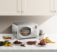 Bolkani Stainless Steel Food Dehydrator, 6 Dehydrating Trays, 500W, LED Display. 