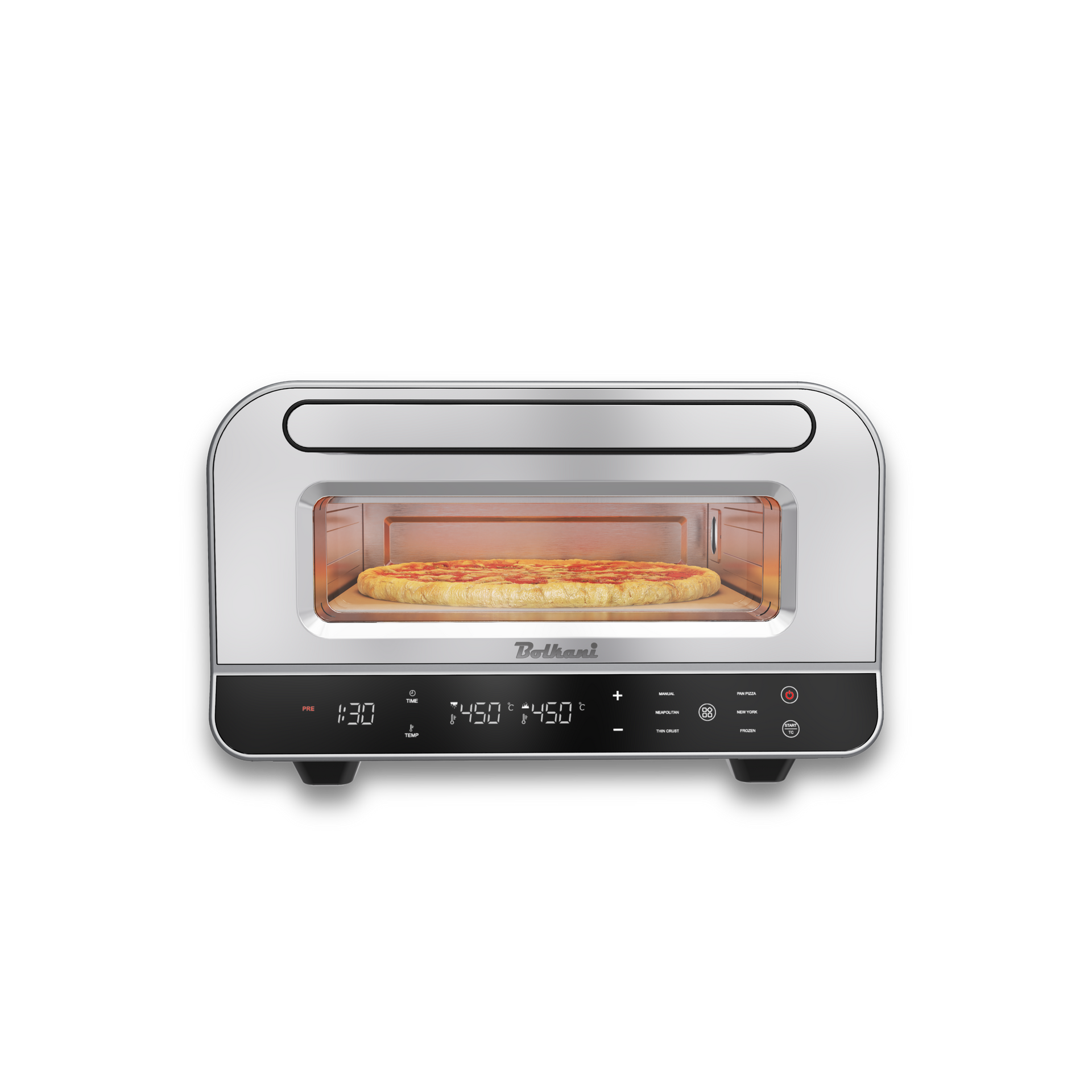 BOLKANI Electric Pizza Oven up to 450°C with Pizza Stone &amp; Pizza Peel 