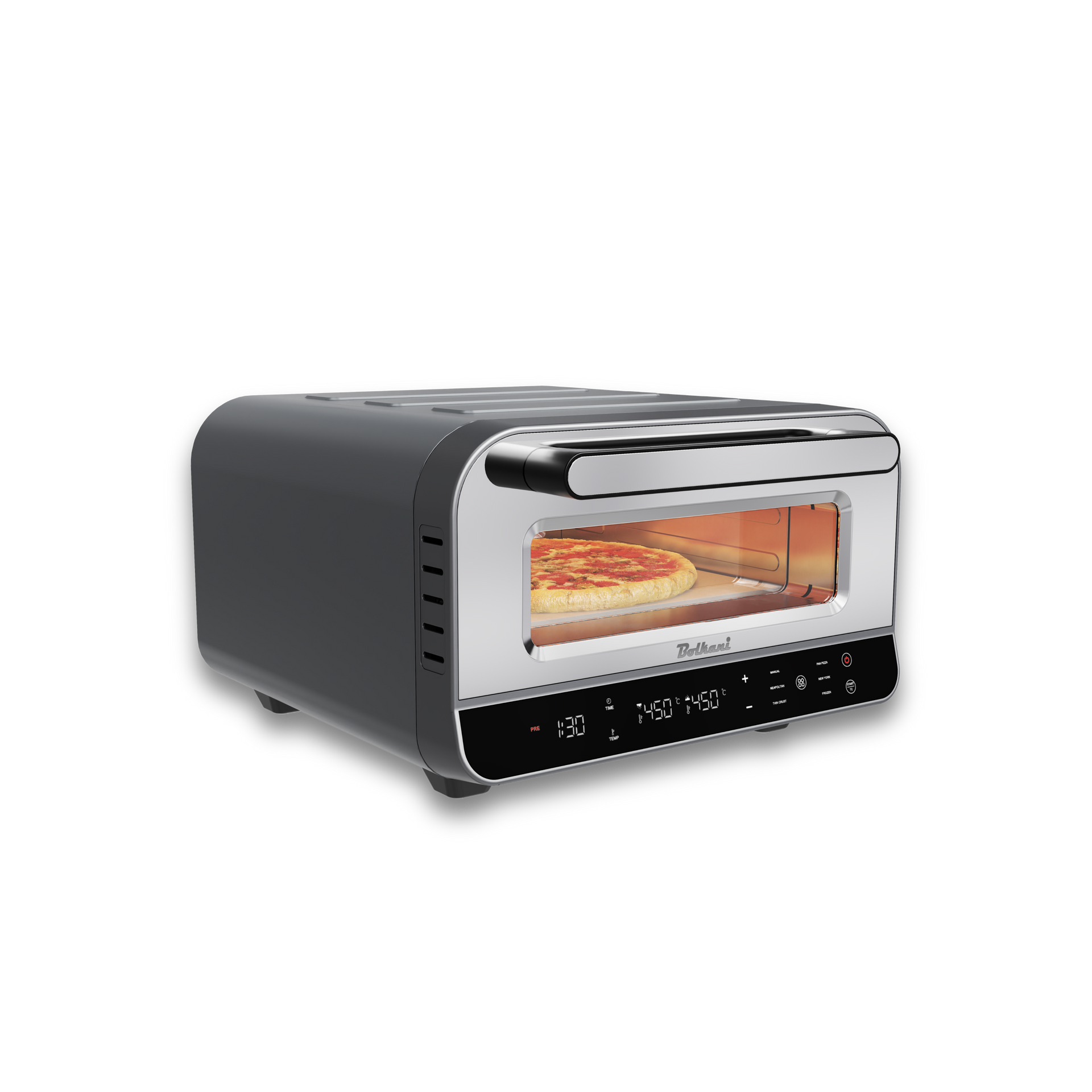 BOLKANI Electric Pizza Oven up to 450°C with Pizza Stone &amp; Pizza Peel 