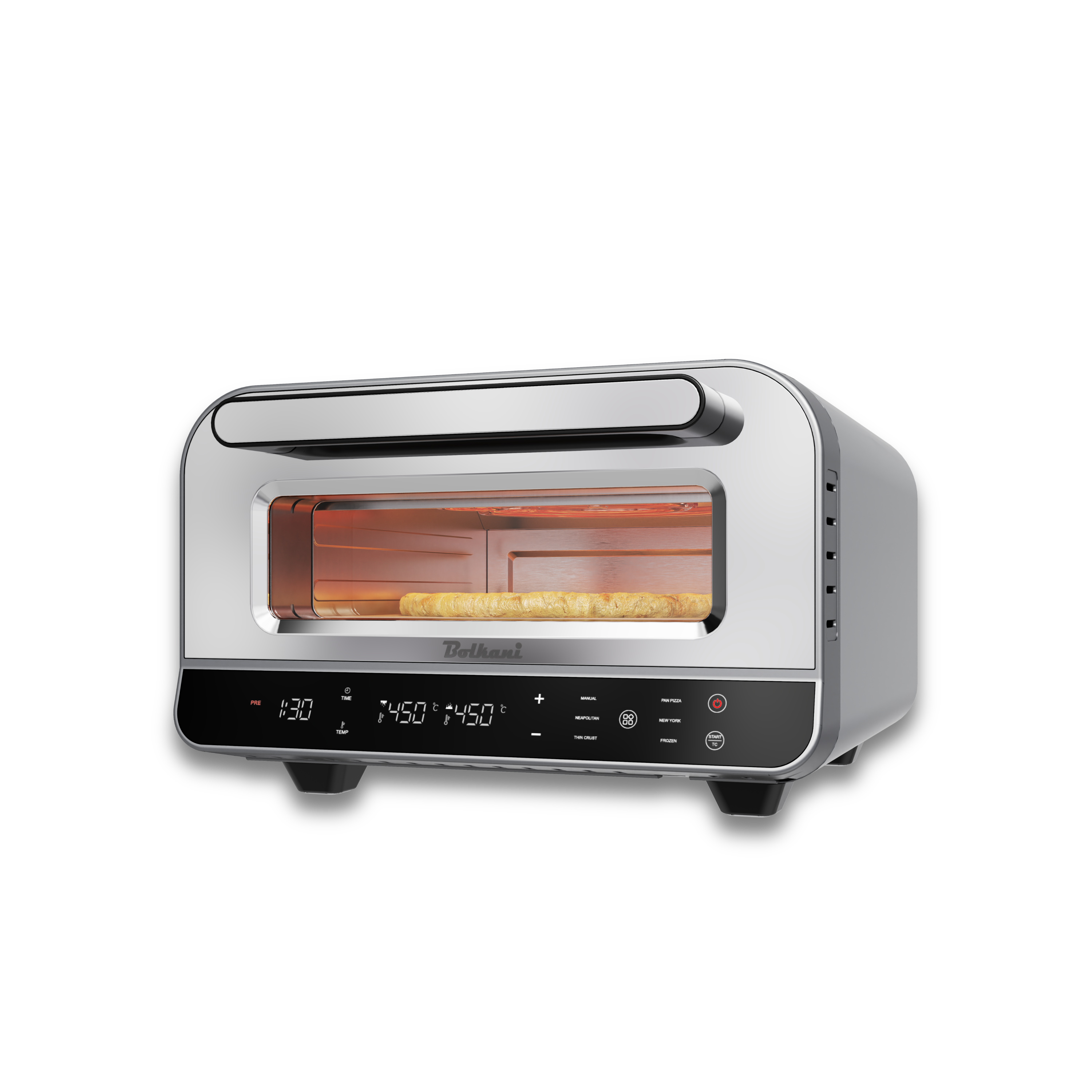 BOLKANI Electric Pizza Oven up to 450°C with Pizza Stone & Pizza Peel 