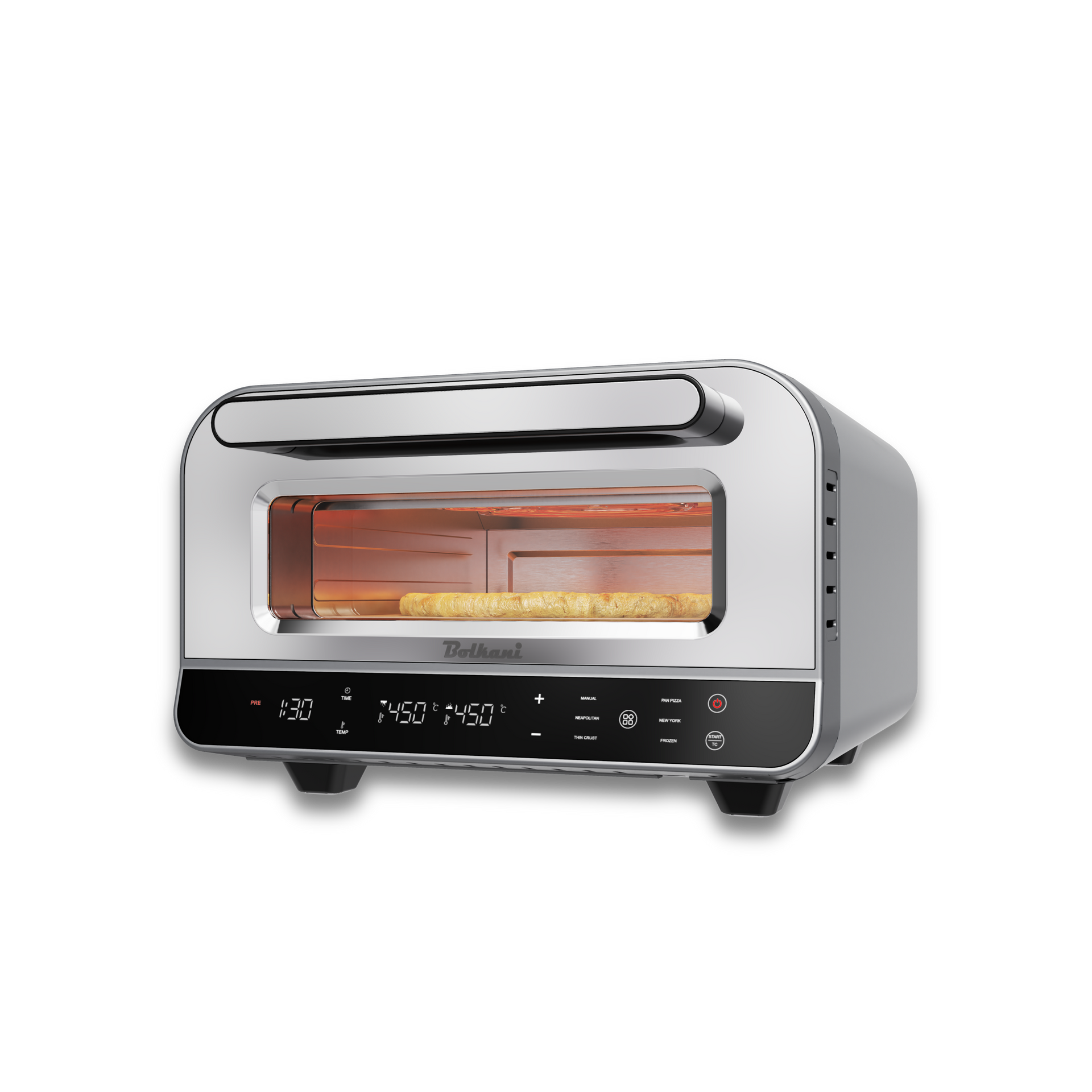 BOLKANI Electric Pizza Oven up to 450°C with Pizza Stone &amp; Pizza Peel 