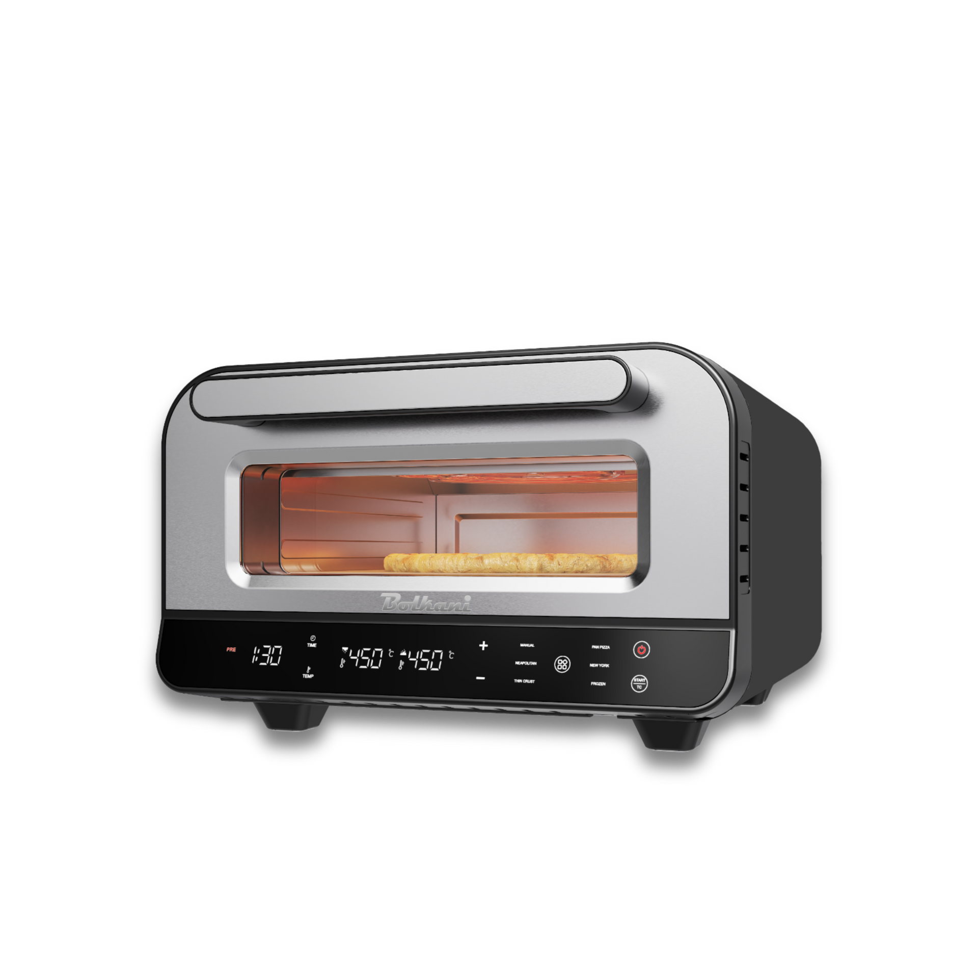 BOLKANI Electric Pizza Oven up to 450°C with Pizza Stone &amp; Pizza Peel 