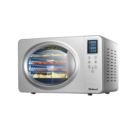 Bolkani Stainless Steel Food Dehydrator, 6 Dehydrating Trays, 500W, LED Display. 